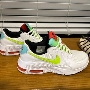 Nike Kids White and Lime Sneakers